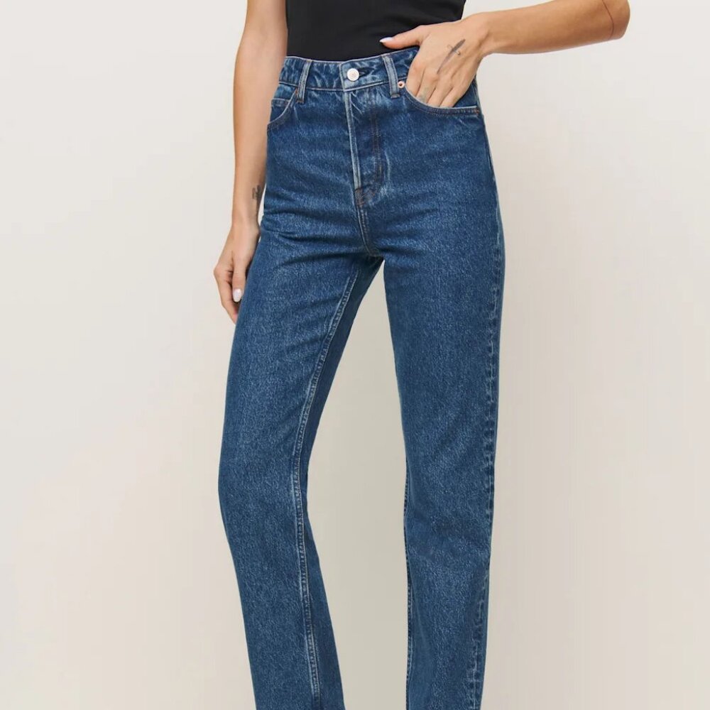 Reformation Cynthia High Rise Blue Jeans